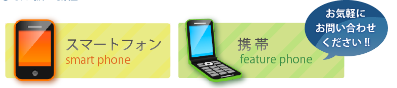 スマートフォン smart phone／携帯 feature phone